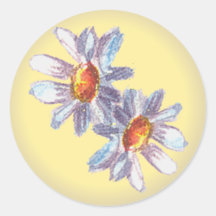 DAISIES by SHARON SHARPE Round Stickers