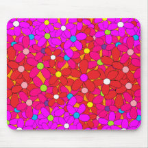 Daisies in Pinks & Reds Mouse Mats