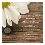 Daisy and Barn Wood Country Rehearsal Dinner Custom Invites