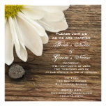 Daisy and Barn Wood Country Wedding Invitation