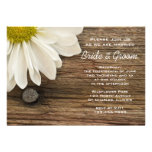 Daisy and Barn Wood Country Wedding Invitation
