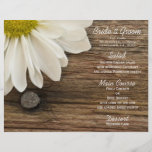 Daisy and Barn Wood Country Wedding Menu Personalized Flyer