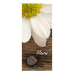 Daisy and Barn Wood Country Wedding Menu Full Colour Rack Card