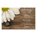 Daisy and Barn Wood Country Wedding Menu Customised Stationery