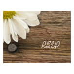 Daisy and Barn Wood Country Wedding Response Card Invite