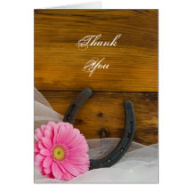 Daisy and Horseshoe Country Bridesmaid Thank You Greeting Cards