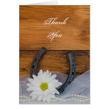 Daisy and Horseshoe Country Bridesmaid Thank You Greeting Card