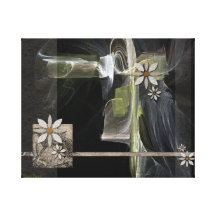 Daisy Appliques Stretched Canvas Print