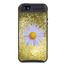 Daisy Flower with gold background Cases For iPhone 5