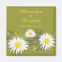 Daisy Save The Date Wedding Announcement 3 Refrigerator Magnet