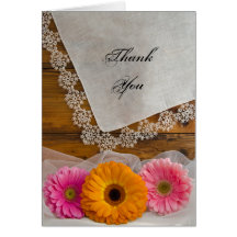 Daisy Trio and Lace Country Bridesmaid Thank You Cards