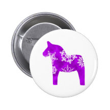 Dala Horse Snowflake Buttons