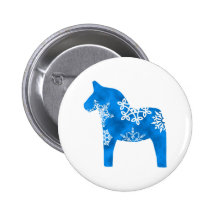 Dala Horse Snowflake Pin