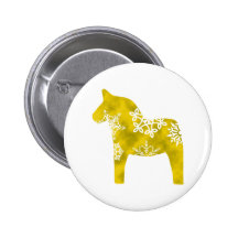 Dala Horse Snowflake Pins