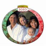 Damask 2010 Family Photo Christmas Ornament Cut Outs