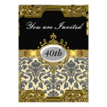 Damask Birthday Party Glamour Hot Invitation