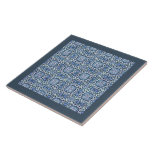 Damask Blue and White Intricate Decorative Pattern Ceramic Tiles