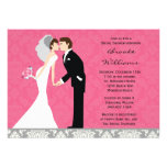 Damask Bride and Groom Wedding Shower Invitation