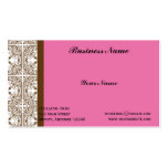 Damask Delight in Brown and Pink Business Card
