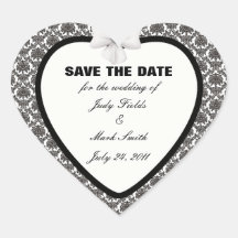 Damask Elegance Wedding Save The Date Stickers