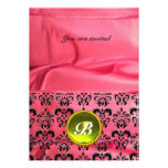 DAMASK GEM STONE MONOGRAM silk pink Custom Announcement