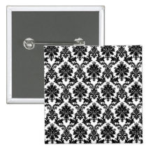 Damask home decor pinback button