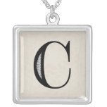 Damask Letter C - Black Custom Jewelry