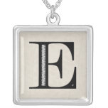Damask Letter E - Black Pendants