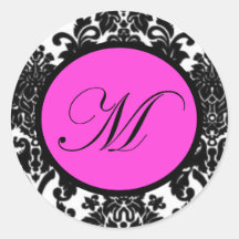 Damask M Monogram Sticker