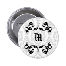 Damask Monogram Design Pins