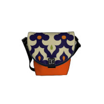 Damask paisley arabesque Moroccan pattern girly Messenger Bags