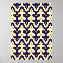 Damask paisley arabesque Moroccan pattern girly Print