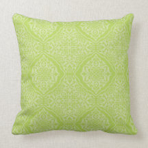 Damask Pattern Pillow - Lime and Green