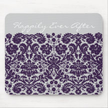 Damask Purple Wedding Mousemats