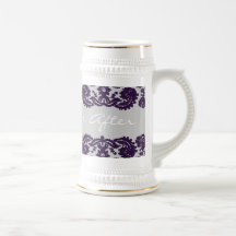 Damask Purple Wedding Mug