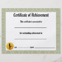 Dance Certificate of Achievement - Damask Lyrical Full Color Flyer