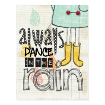 dance in the rain post card