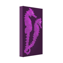 Dance Of The Seahorses (Purple) Stretched Canvas Print