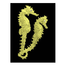 Dance Of The Seahorses (Yellow) Post Card