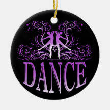 Dance Scrolls Porcelain Ornament (purple)
