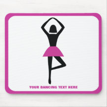Dancing ballerina black, hot pink custom mouse pads