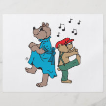 Dancing bears cartoon custom flyer