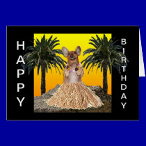 Dancing Dachshund Birthday Leis Card cards