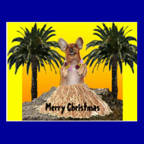 Dancing Dachshund Christmas Postcard postcards