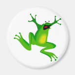 dancing green frog fridge magnets