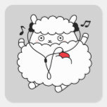 Dancing Music Lamb Square Stickers