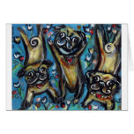 Dancing party Pugs Greeting Card