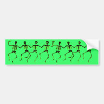 Dancing Skeletons, Green Glow Bumper Stickers
