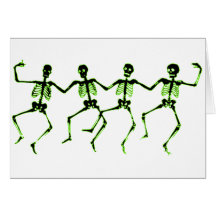 Dancing Skeletons, Green Glow Cards