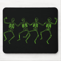 Dancing Skeletons, Green Glow Mousepad